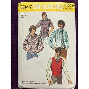 Simplicity sewing pattern 5047 Mens button down shirt vest
